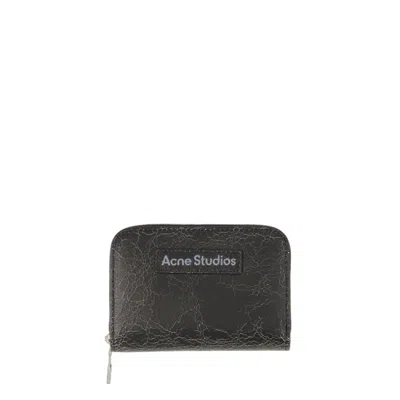 Shop Acne Studios Acite Crackle Wallet - Leather - Black