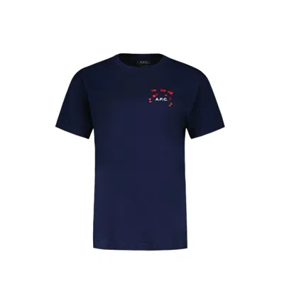 Shop Apc Amo T Shirt - Cotton - Blue In Black