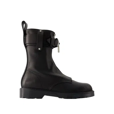 Shop Jw Anderson Punk Combat Boots - Leather - Black