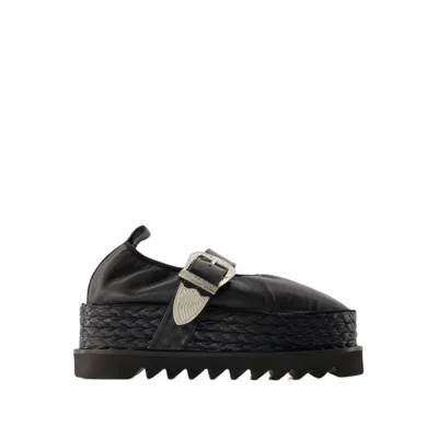Shop Toga Aj1314 Loafers - Leather - Black