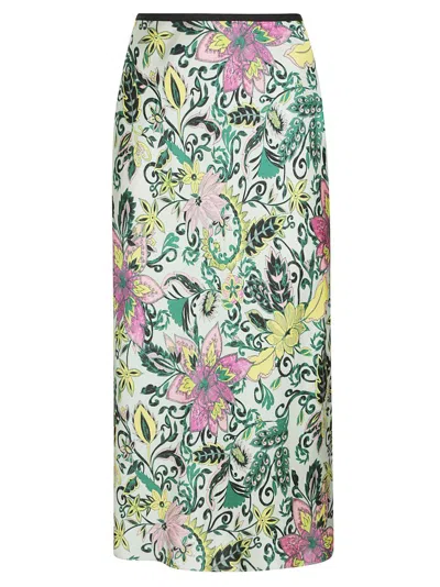 Shop Diane Von Furstenberg Floral Printed Midi Skirt In Multi