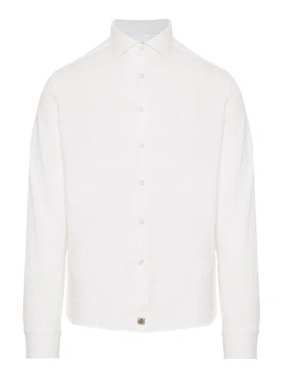 Shop Sonrisa Logo Patch Buttoned Shirt In White