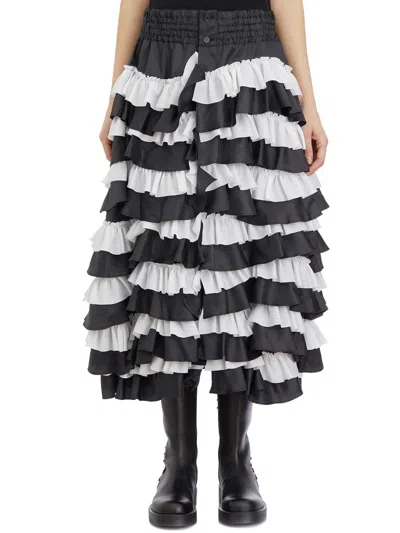 Shop Noir Kei Ninomiya Reversible Ruffled Skirt In Multi