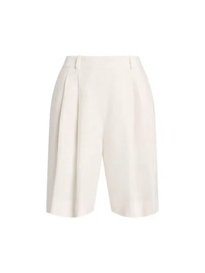 Shop Polo Ralph Lauren Women's Linen Tailored Shorts In Nevis