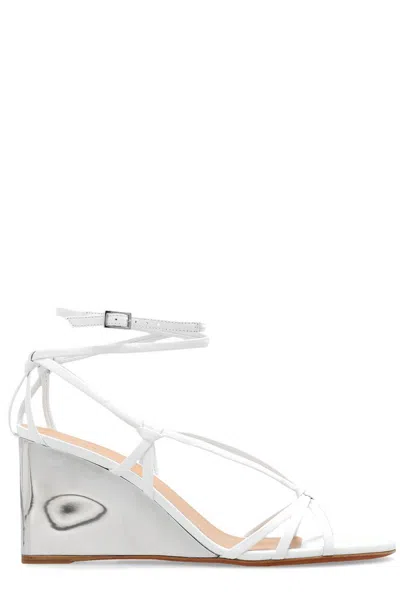 Shop Chloé Rebecca Wedge Sandals In White