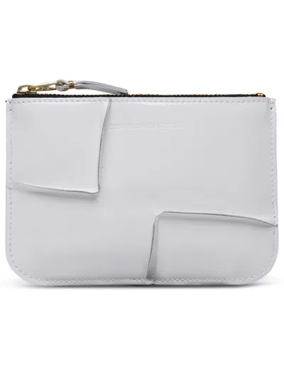 Shop Comme Des Garçons Wallet Cdg Reversed Hem Serie Zipped Wallet In White