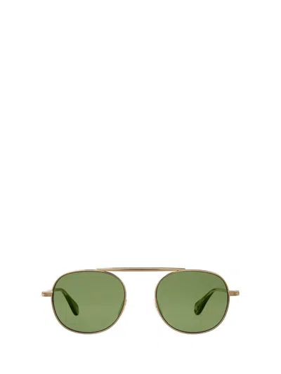 Shop Garrett Leight Sunglasses In Gold-sap Tortoise/flat Pure Green