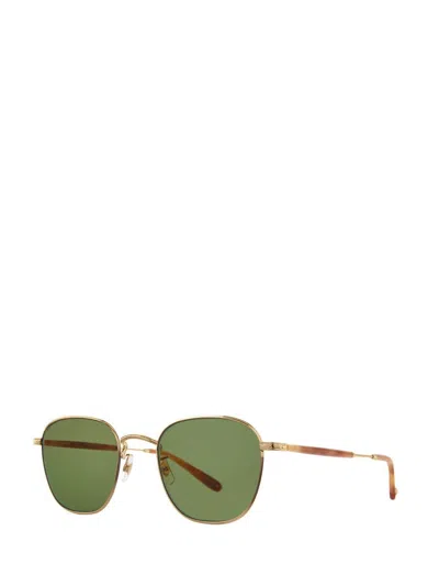 Shop Garrett Leight Sunglasses In Gold-ember Tortoise/semi-flat Green