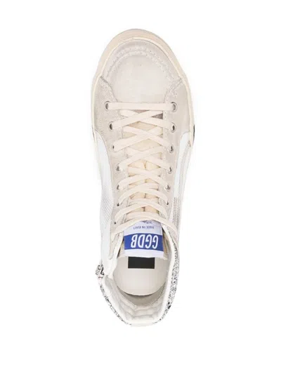 Shop Golden Goose Sneakers In Silver/white/marble