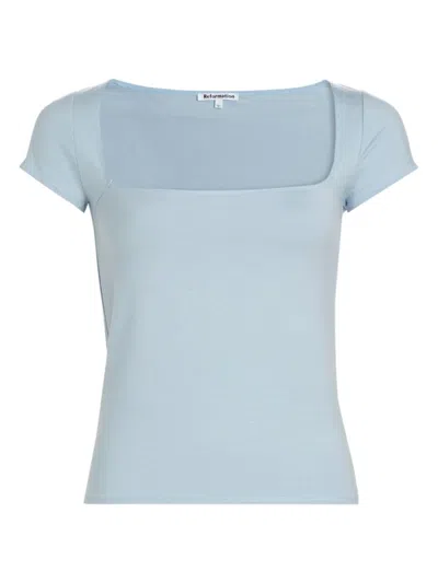 Shop Reformation Women's Bardot Knit Top In Mineral