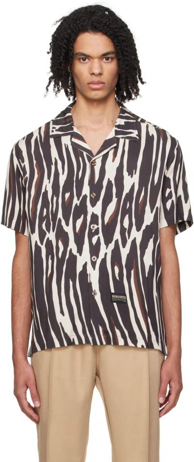Shop Deva States Off-white & Black Leopard Shirt In Off White/multi
