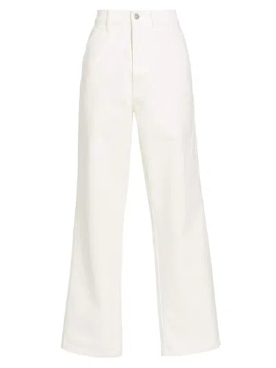 Shop Hommegirls Women's Washed Canvas Work-wear Pants In White