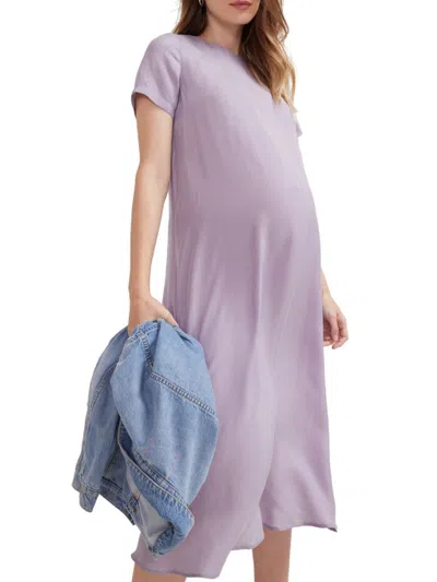 Shop Hatch Women's The James Dress Maternity Midi Dress In Lilac