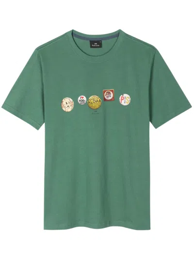 Shop Ps By Paul Smith Ps Paul Smith Mens Reg Fit T-shirt Badges Clothing In Multicolour