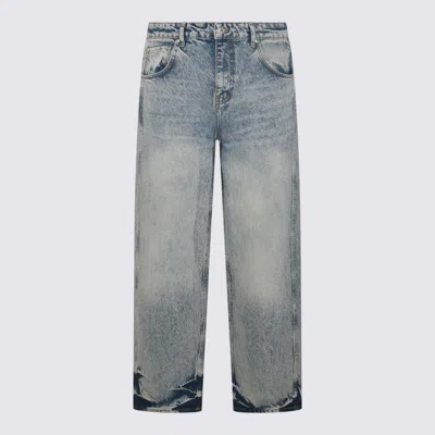Shop Represent Blue Cotton Denim Jeans