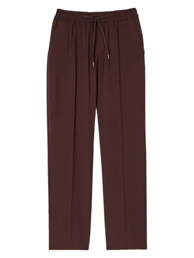 Shop Sandro Men's Elasticated Straight-leg Pants In Black Brown