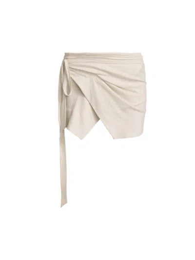 Shop Isabel Marant Women's Berenice Wrap Tie-waist Miniskirt In Chalk