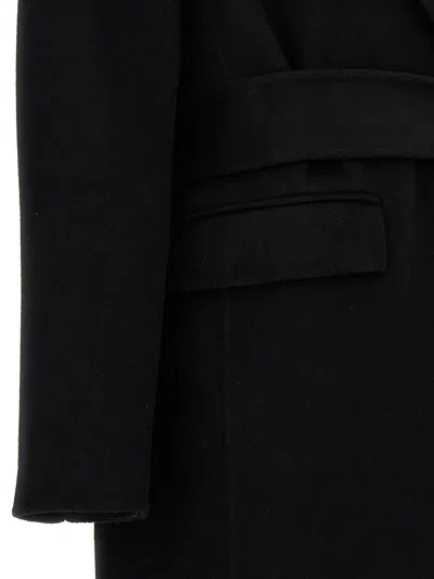 Shop Twinset Belted Single Breast Coat In Black