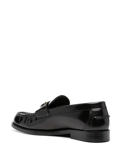 Shop Versace Loafers T.25 Calf Leather Shoes In Black