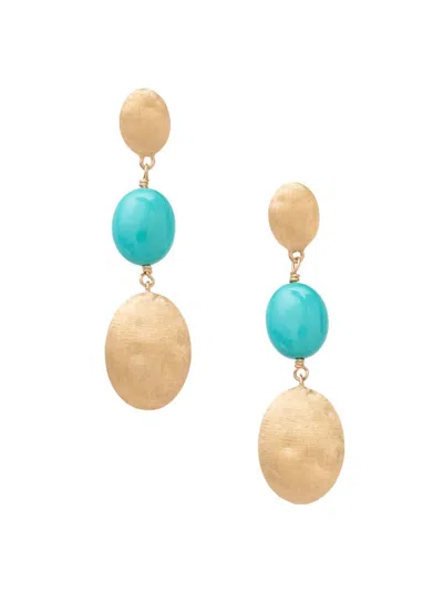 Shop Marco Bicego Women's Siviglia 18k Yellow Gold & Turquoise Drop Earrings