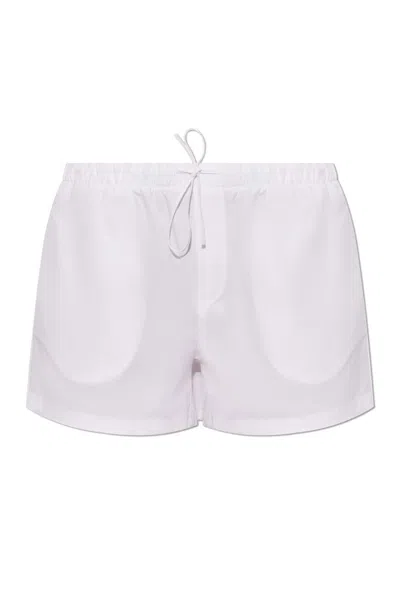 Shop Gucci Drawstring Poplin Shorts In White