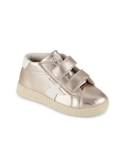 Shop Golden Goose Little Girl's Metallic High-top Sneakers In Rose Quartz White