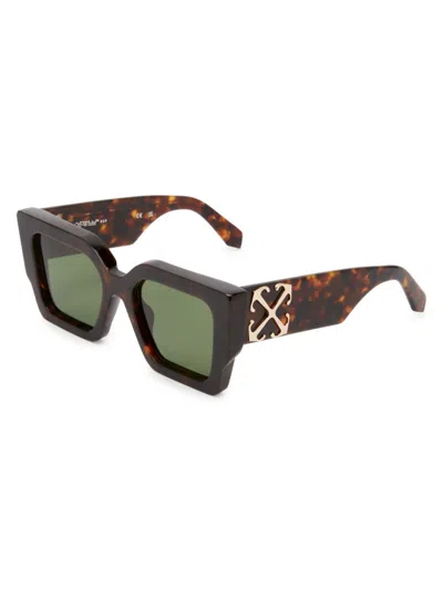 Shop Off-white Women's 55mm Catalina Geometric Sunglasses In Havana Green
