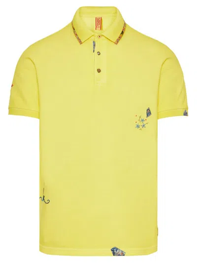 Shop Bob Floral Embroidered Polo Shirt In Yellow