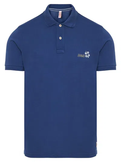 Shop Bob Floral Printed Polo Shirt In Blue