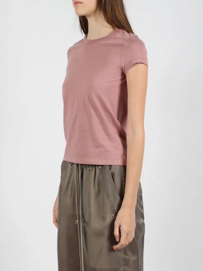 Shop Rick Owens Cropped Level T-shirt In Pink