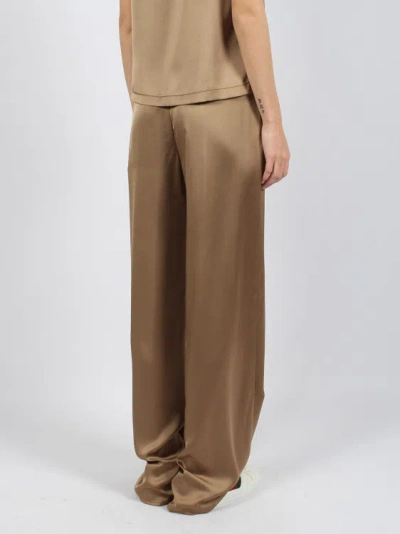 Shop Herno Casual Satin Trousers In Brown
