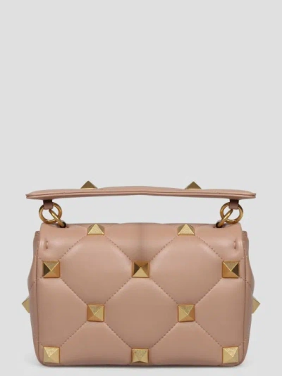 Shop Valentino Medium Roman Stud The Shoulder Bag In Pink