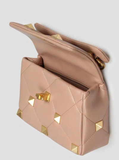 Shop Valentino Medium Roman Stud The Shoulder Bag In Pink