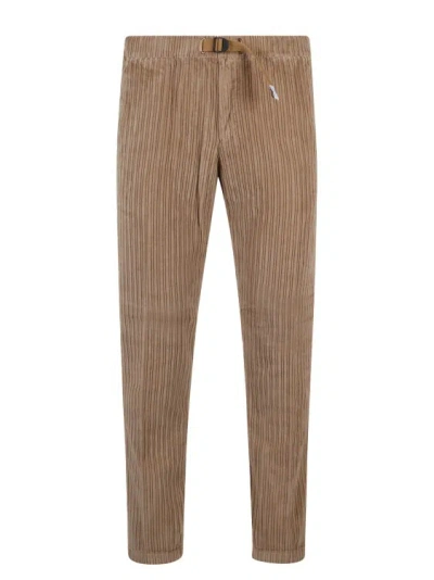 Shop White Sand Corduroy Trousers In Brown