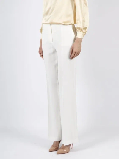 Alberta Ferretti Tailored Enver Satin Trousers In White