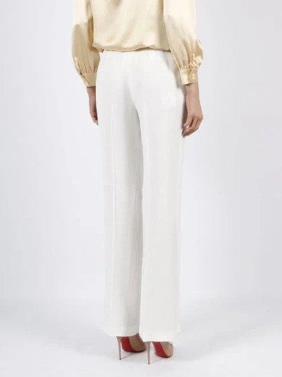 Alberta Ferretti Tailored Enver Satin Trousers In White