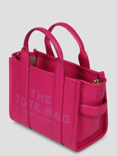 Shop Marc Jacobs The Leather Small Tote Bag In Pink