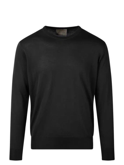 Shop Moreno Martinelli Wool Blend Crewneck Sweater In Black