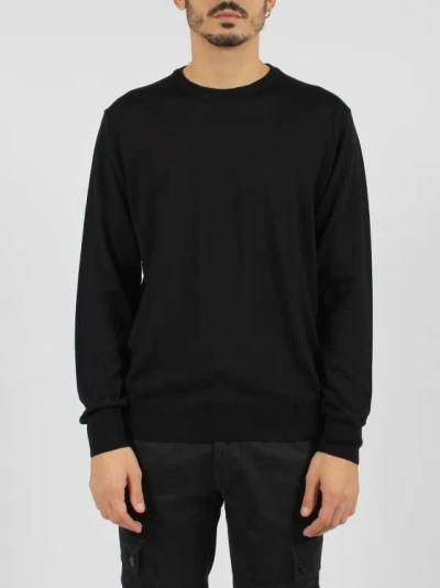 Shop Moreno Martinelli Wool Blend Crewneck Sweater In Black