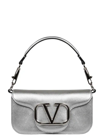 Shop Valentino Small Locò Metallic Calfskin Shoulder Bag