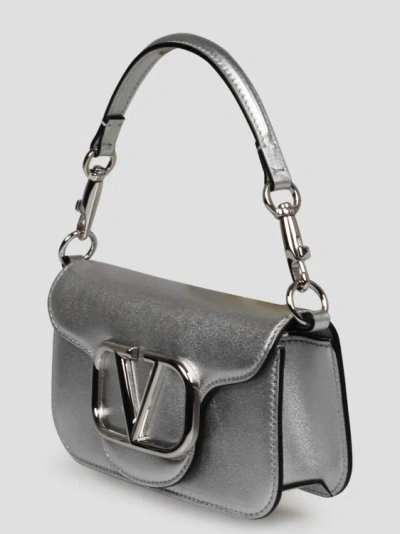 Shop Valentino Small Locò Metallic Calfskin Shoulder Bag
