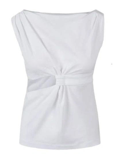 Shop Alberta Ferretti Eco-friendly Jersey Knot Top In White