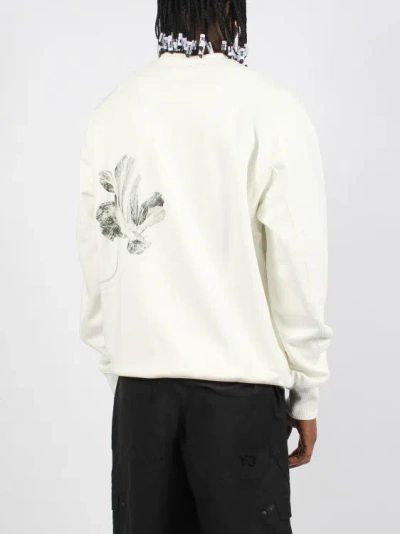 Shop Y-3 Gfx Ft Crew Sweatshirt In White