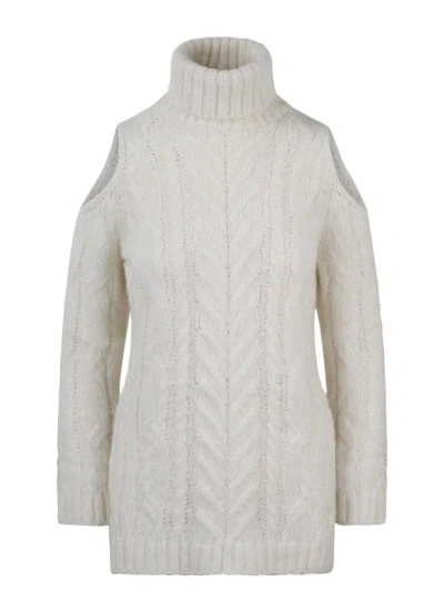 Shop P.a.r.o.s.h Alpaca Cable Sweater In White