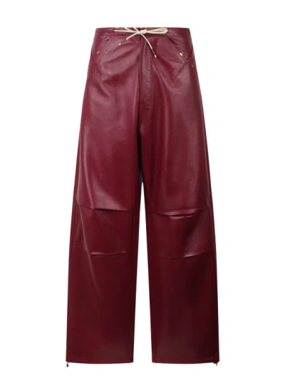 Shop Darkpark Daisy Plonge Nappa Leather Military Trousers In Pink