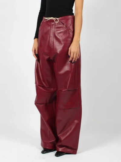 Shop Darkpark Daisy Plonge Nappa Leather Military Trousers In Pink