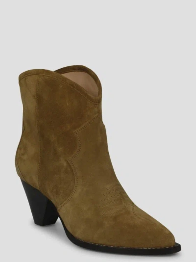 Isabel Marant Darizo Suede Western Booties In Brown