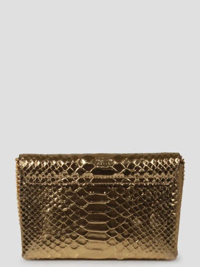 Shop Tom Ford Laminated Stamped Python Leather Monarch Mini Bag In Metallic