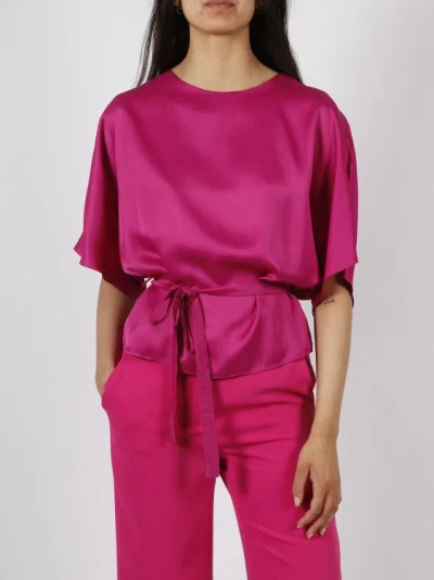 Shop P.a.r.o.s.h Belted Blouse In Pink