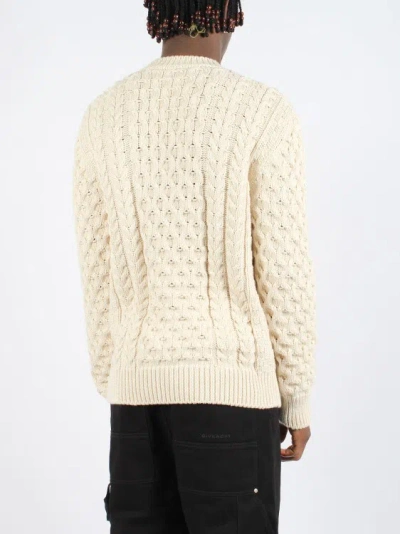 Shop Givenchy 4g Cable-knit Sweater In White